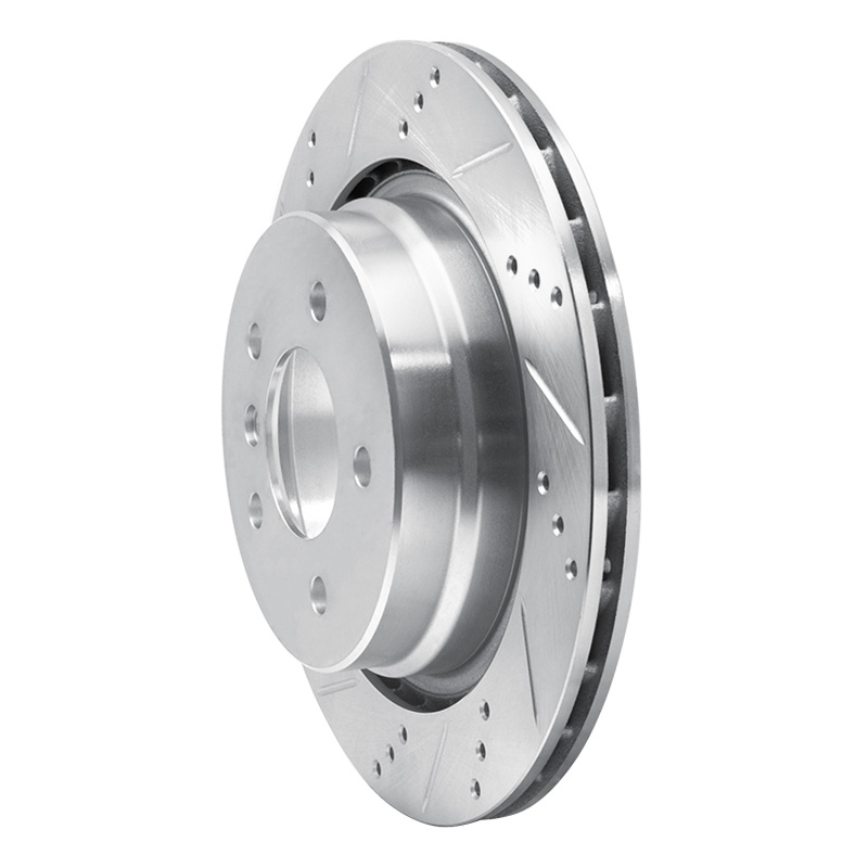 BMW Z3 Brake Rotor (1) - Right Rear - R1 Concepts - Drilled & Slotted - Silver - `95-`02